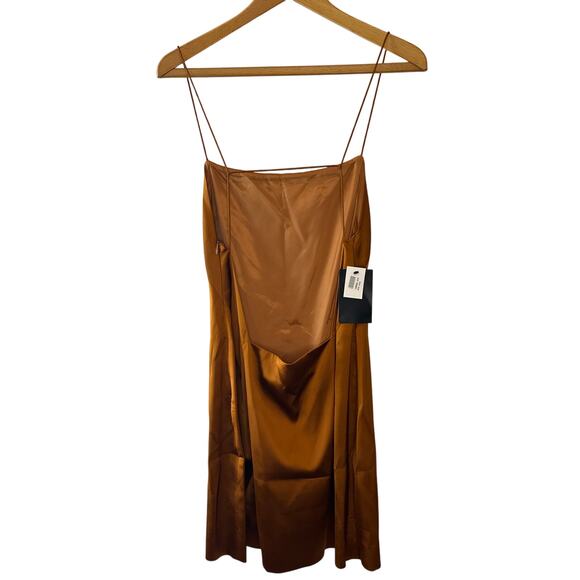 Gauge81 NWT Bima Copper Satin Mini Dress Size Large Cocktail Party - Picture 3 of 8